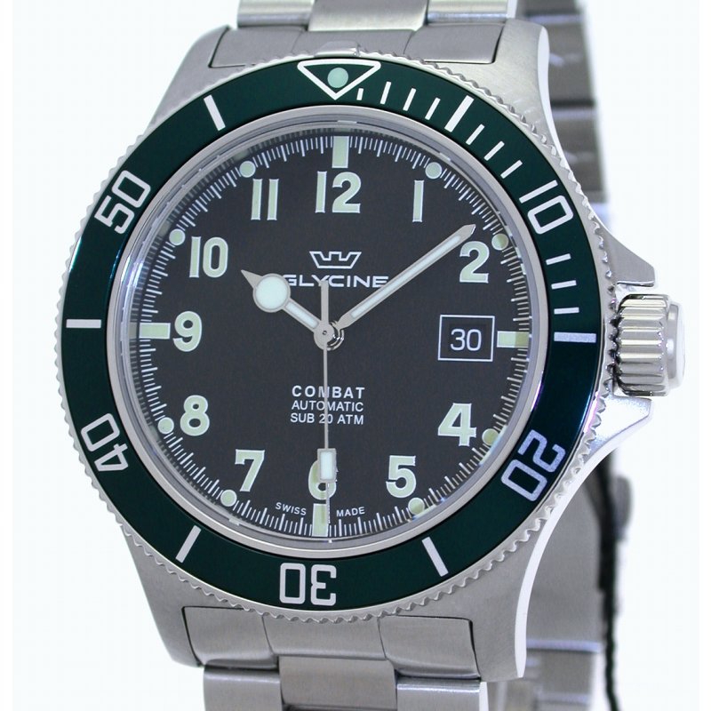 Glycine Combat Sub Green Automatic 42 mm 20 ATM WR Traderbiene