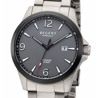 Sportliche Regent F-1297 VOLL-TITAN Herrenuhr 39 mm - 20 ATM WR UVP 128,00 EUR