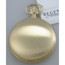 Vergoldete Regent Quartz Savonnette Taschenuhr mit Kette Datum gut lesbar