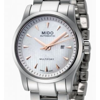 MIDO Multifort Automatik 31 mm Damenuhr Perlmutt-Zifferblatt M005.007.11.101.00