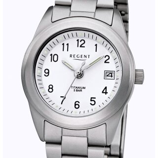 Klassische Regent F-258 VOLL-TITAN 26 mm Damenuhr 5 ATM WR Datum Hypoallergen