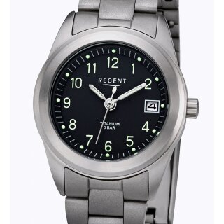 Sportliche Regent F-1334 VOLL-TITAN 26 mm Damenuhr 5 ATM WR Datum Hypoallergen