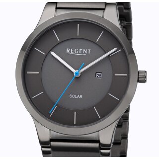 Moderne Regent BA-726 Stahl IP Gun SOLAR 39 mm Herrenuhr UVP* 168,00 EUR