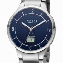 Moderne Regent FR-290 Edelstahl FUNKUHR 39 mm Herrenuhr 5...