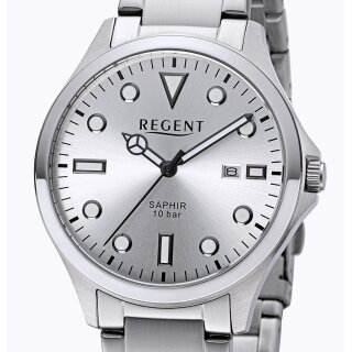 Sportliche Regent F-1452 Edelstahl Saphirglas 41 mm Herrenuhr 10 BAR WR UVP 99,-