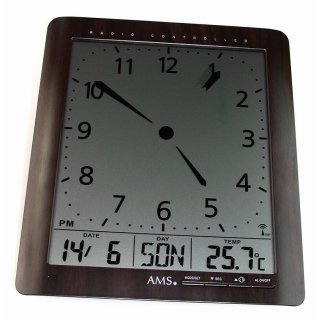 Moderne AMS Analog und Digital LCD FUNK Wanduhr/Tischuhr Ref. 5893 - ,  57,90 €